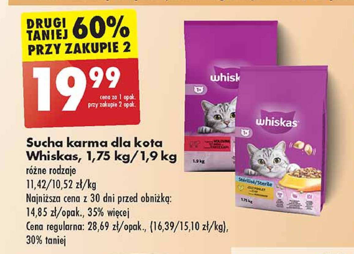 Karma dla kota z pyszną wołowiną Whiskas promocja