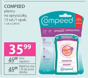 Plastry na opryszczkę COMPEED INVISIBLE promocja