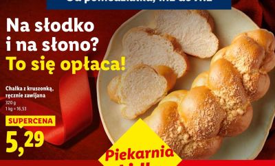 Chałka z kruszonką ręcznie zawijana promocja w Lidl