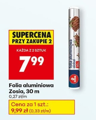 Folia aluminiowa 30 m promocja w Biedronka