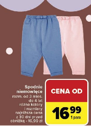 Spodnie niemowlęce promocja w Carrefour