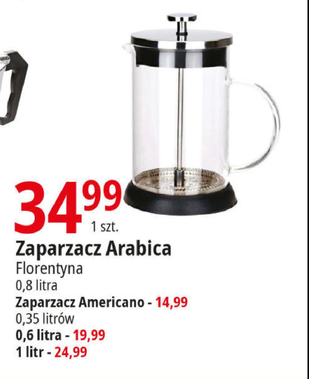 Zaparzacz do kawy arabica 800 ml Florentyna promocja