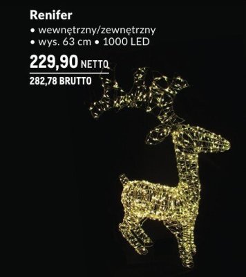 Dekoracja świąteczna Renifer wewnętrzny/zewnętrzny promocja w Makro