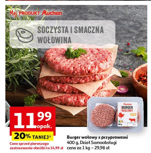 Burger wołowy Auchan promocja w Auchan