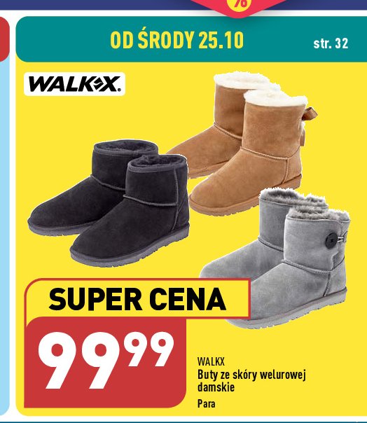 Buty damskie welurowe rozm. 37-41 Walkx promocja