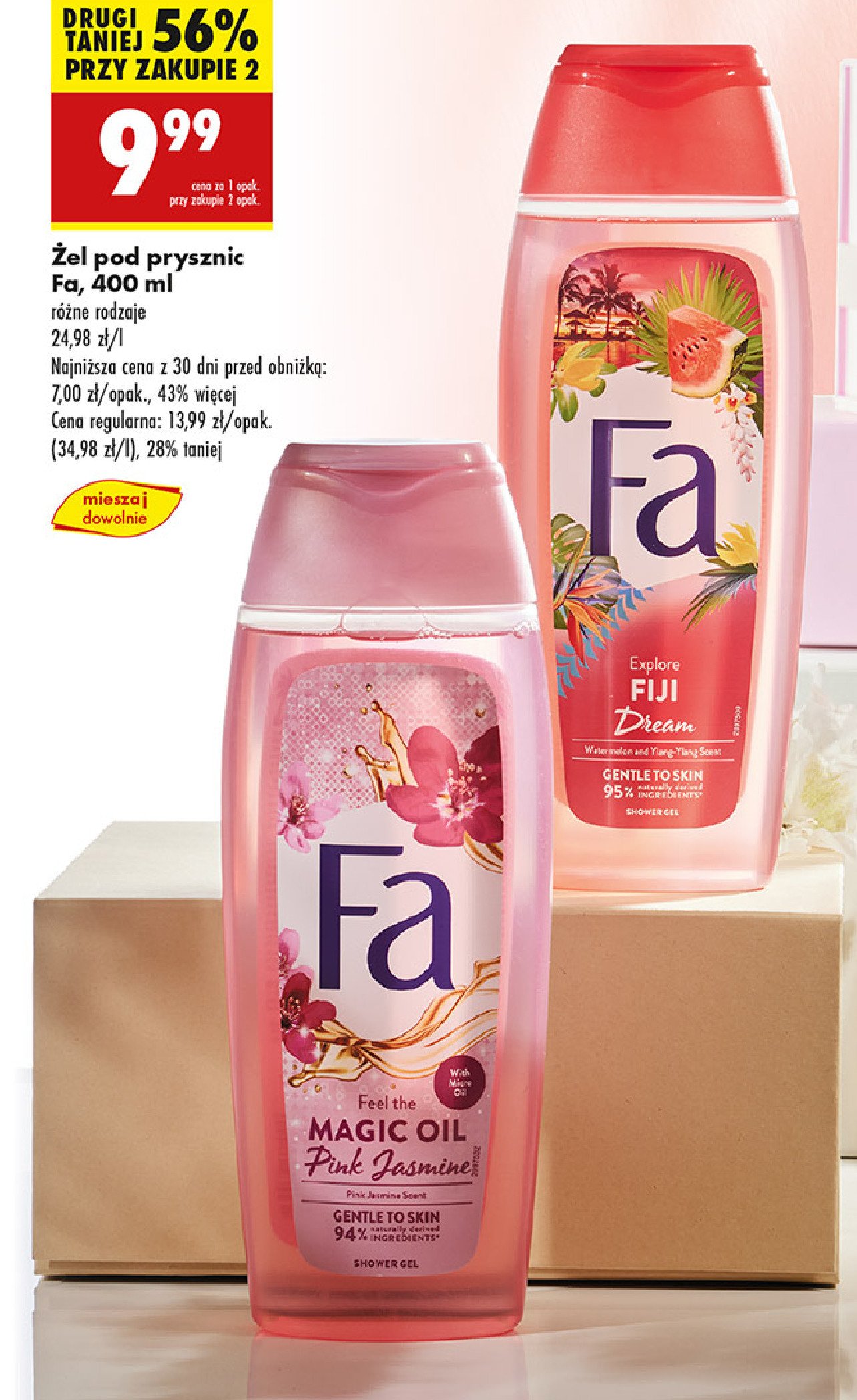 Żel pod prysznic pink jasmine Fa magic oil promocja w Biedronka
