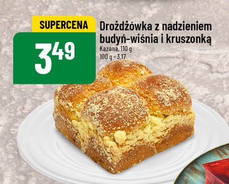 Drożdżówka z nadzieniem budyń-wiśnia i kruszonką Kazana promocja