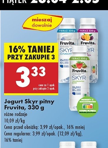Jogurt mango marakuja Fruvita skyr promocja
