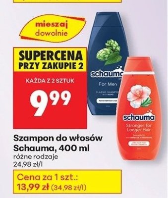Szampon do włosów 400 ml różne rodzaje promocja w Biedronka