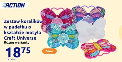 Zestaw koralików w pudełku o kształcie motyla różne warianty promocja w Action
