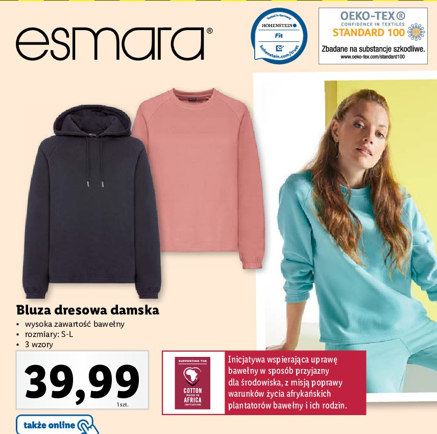 Bluza damska dresowa Esmara promocje