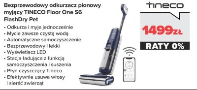 Bezprzewodowy odkurzacz pionowy myjący Floor One S6 FlashDry Pet promocja w NEONET