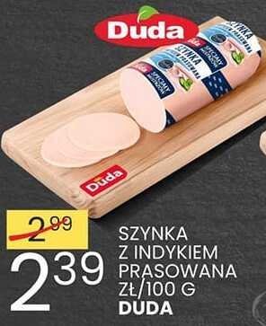 Szynka z indykiem prasowana zł/100g Duda promocja w Wafelek