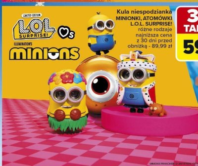 Kula niespodzianka Minionki różne rodzaje promocja w Carrefour