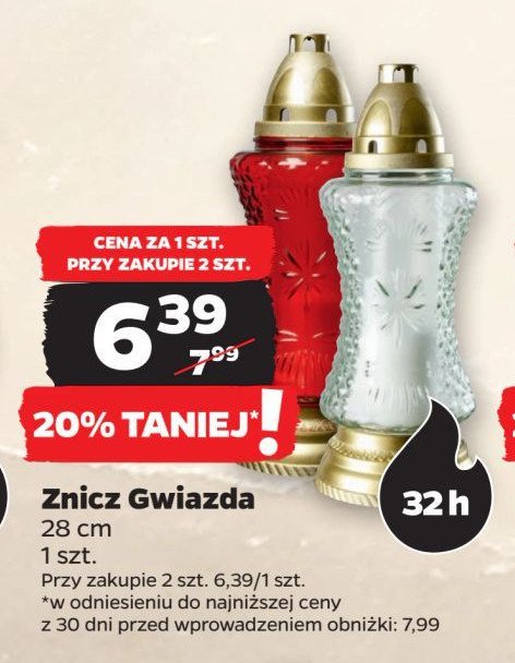 Znicz gwiazda 32 h bezbarwny promocja