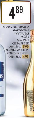 Woda mineralna gazowana Vytautas promocja w Dino