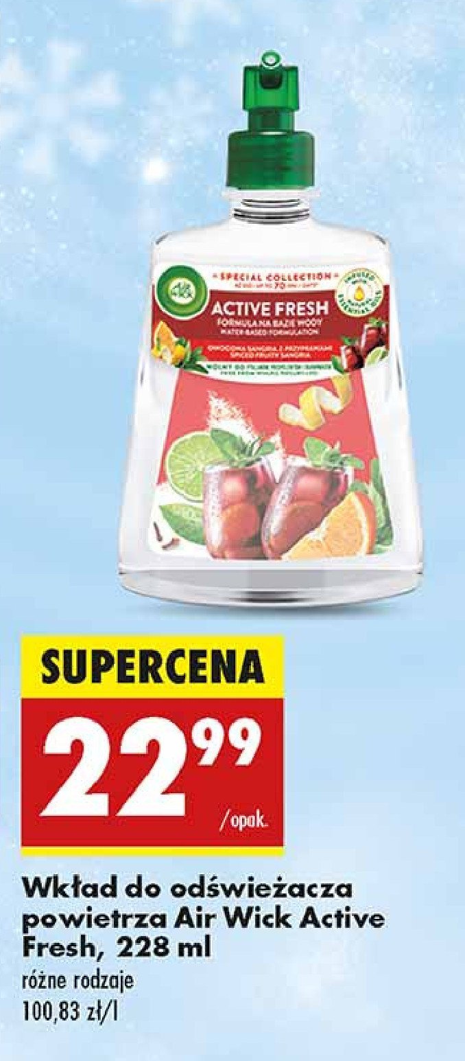 Odświeżacz powietrza owocowa sangria z przyprawami Air wick active fresh promocja w Biedronka