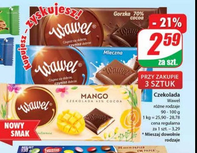 Czekolada z nadzieniem mango Wawel promocja