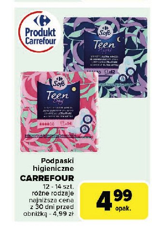 Podpaski teen night Carrefour soft promocja w Carrefour Market