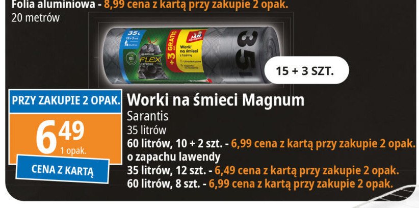 Worki na śmieci z taśmą 35 l lawendowe Jan niezbędny promocja