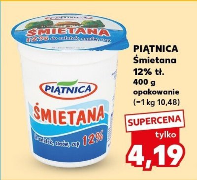 Śmietana 12% tł. promocja w Kaufland
