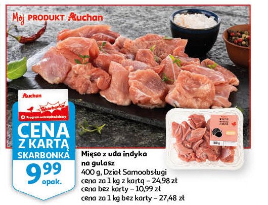 Mięso z uda indyka na gulasz Auchan promocja