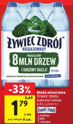 Woda mineralna wybrane rodzaje promocja w Intermarche