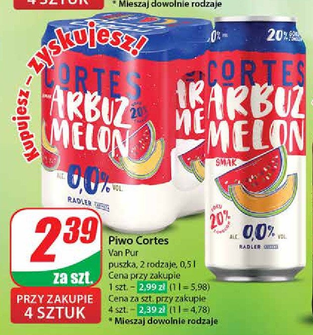 Piwo Cortes 0.0% arbuz melon promocja