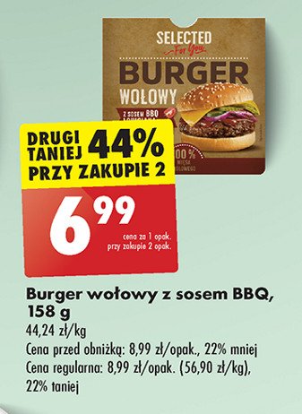 Burger wołowy z sosem bbq Selected for you promocja