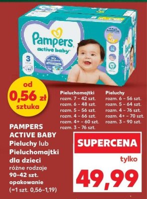 Pieluchy Active Baby różne rodzaje Pampers promocja w Kaufland