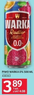 Piwo Warka 0% 500ML promocja w Selgros