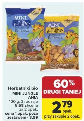 Herbatniki bio MINI JUNGLE ANIA promocja w Carrefour