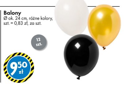 Balony Ø ok. 24 cm, różne kolory promocja w Tedi