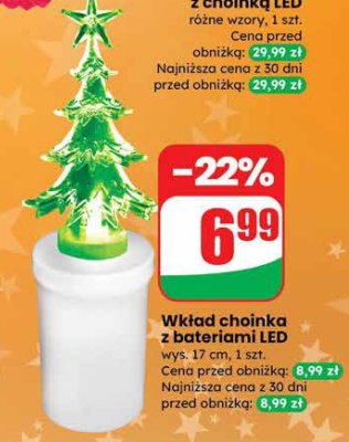 Wkład choinka z bateriami LED Dino promocja w Dino
