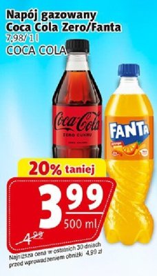 Napój gazowany Coca Cola Zero/Fanta COCA COLA promocja w Prim Market