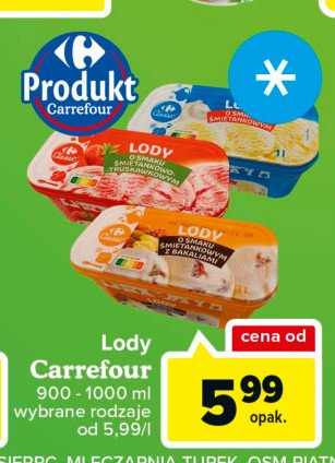 Lody śmietankowo-truskawkowe Carrefour promocja