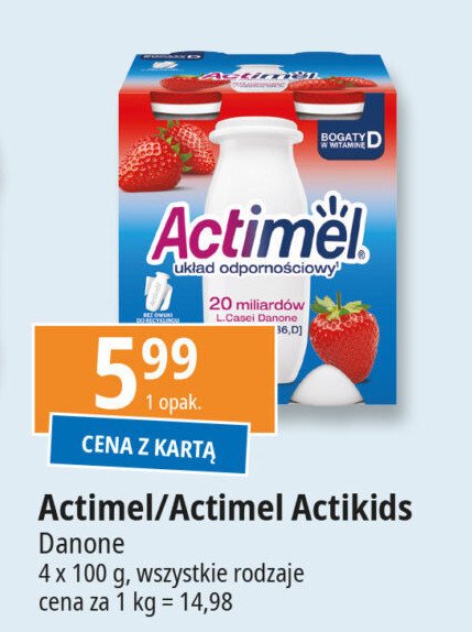 Jogurt kids truskawka-banan Danone actimel promocja