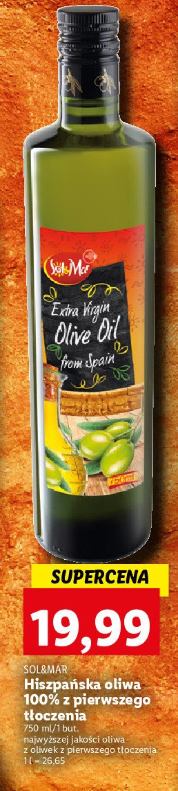 Oliwa z oliwek extra virgin Sol&mar promocje