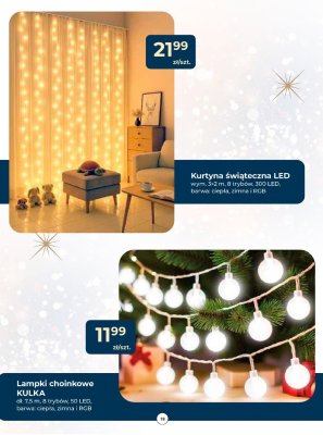 Kurtyna świąteczna LED wym. 3×2 m, 8 trybów, 300 LED, barwa: ciepła, zimna i RGB promocja w PSB Mrówka