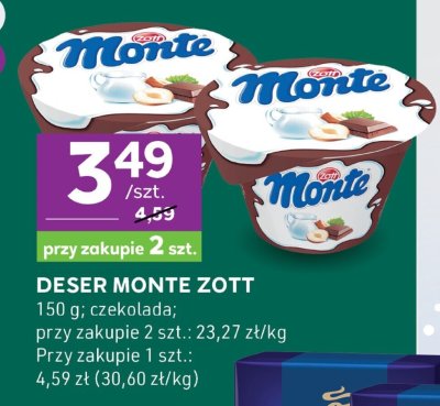 Deser Monte Zott czekolada promocja w Stokrotka