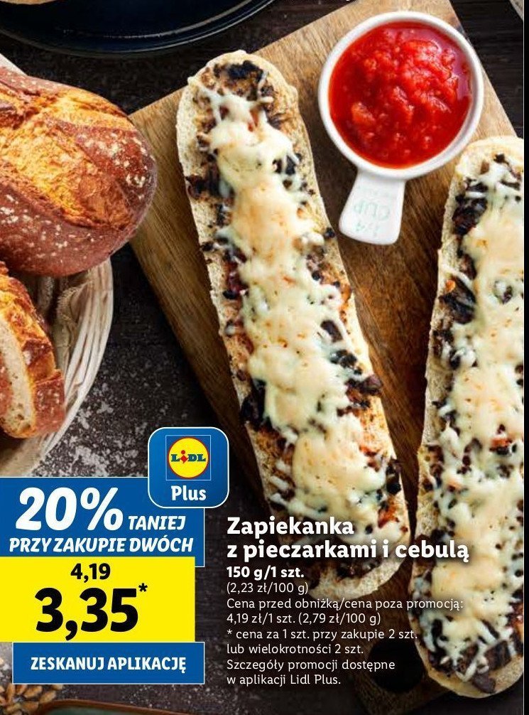 Zapiekanka z pieczarkami i cebulą promocja