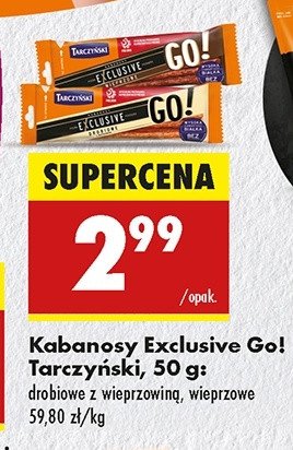 Kabanos wieprzowy Tarczyński exclusive go! promocja w Biedronka