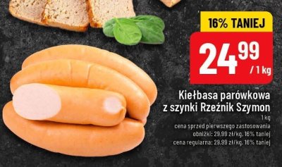 Kiełbasa parówkowa z szynki Rzeźnik Szymon promocja w POLOmarket