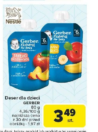 Deserek banan i jabłko Gerber natural for baby promocja