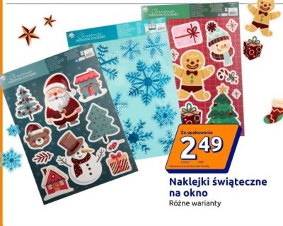 Naklejki świąteczne na okno promocja w Action