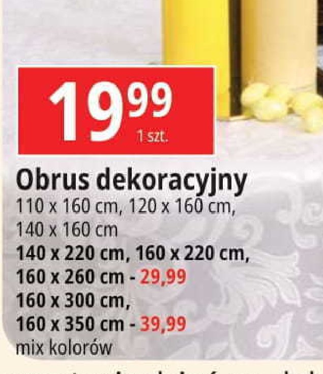 Obrus 140 x 220 cm promocja