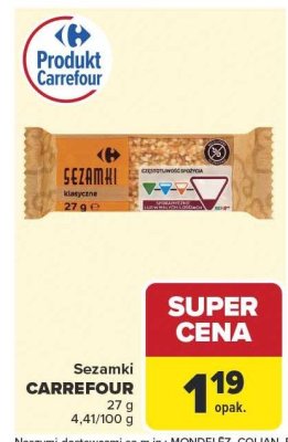 Sezamki klasyczne CARREFOUR 27 g promocja w Carrefour