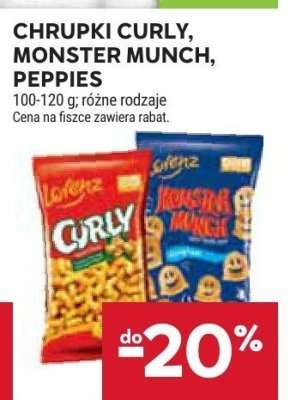 Chrupki Curly, Monster Munch, Peppies promocja w Stokrotka