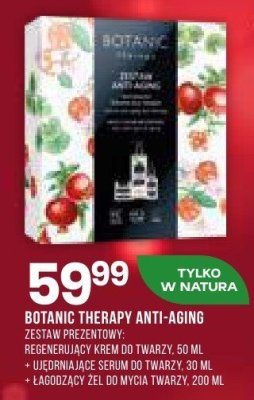 Krem Botanic Therapy Anti-Aging zestaw prezentowy regenerujący krem do twarzy + ujędrniające serum do twarzy + łagodzący żel do mycia twarzy promocja w Drogerie Natura