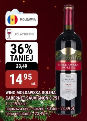 Wino Mołdawska Dolina Cabernet Sauvignon 0,75 l promocja w bi1